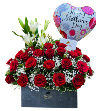 Baul de rosas y lilium