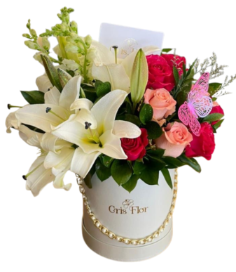 Caja mixta rosas y lilium